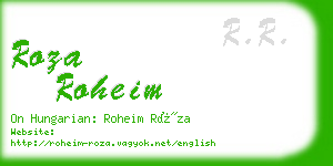 roza roheim business card